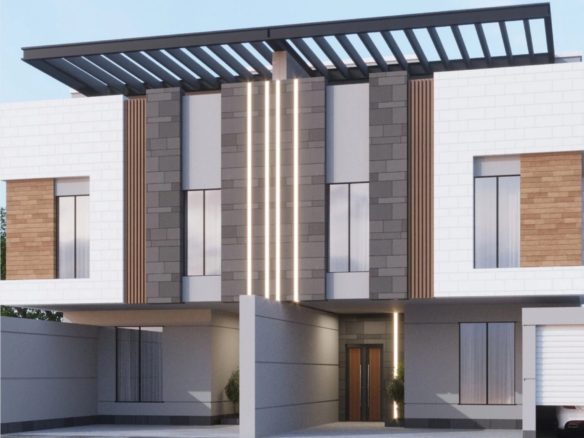 Project 106 contemporary residential building facade in Al-Falah, Jeddah